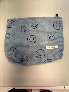 Smiley Face Makeup Bag Aesthetic Preppy Makeup Bag Cute Smile Dots Makeup Pouch